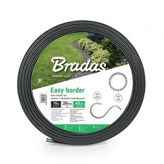 Бордюр газонный 40мм х 10м с ​​комплектом кольев, EASY BORDER графит, OBEGY4010SET. Bradas, Польша