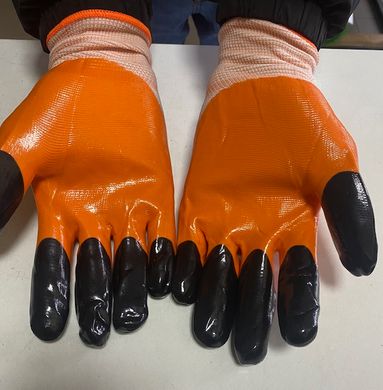 Перчатки рабочие мужские с двойным обливом Tomik 513 оранжевые